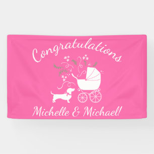 Dackel Dackel Hunde Kinderdusche Pink Girl Banner