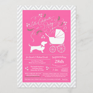 Dackel Dackel Hunde Kinderdusche Pink Girl Einladung
