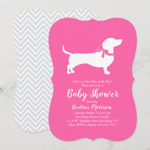 Dackel Dackel Hunde Kinderdusche Pink Girl Einladung