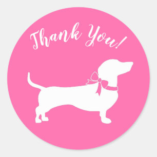 Dackel Dackel Hunde Kinderdusche Pink Girl Runder Aufkleber