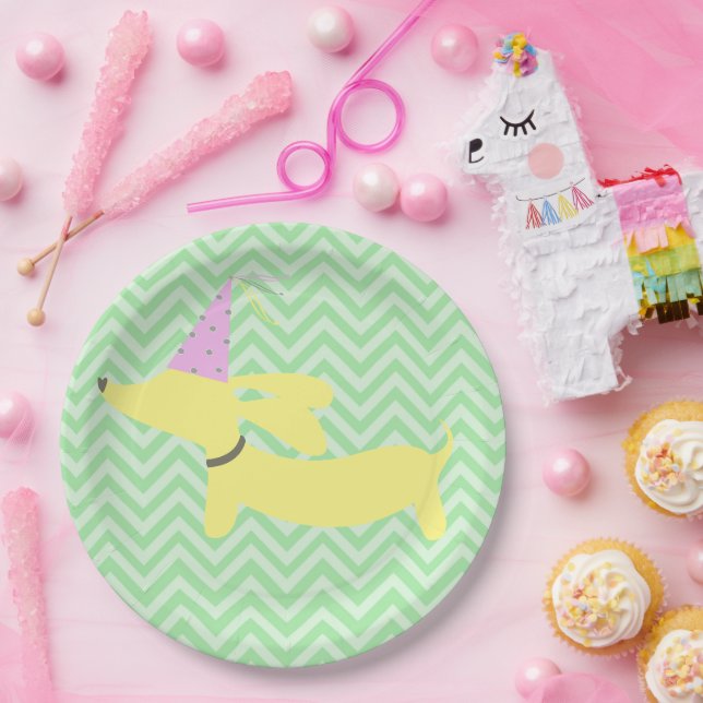 Dackel Dackel Party Pappteller (Party)