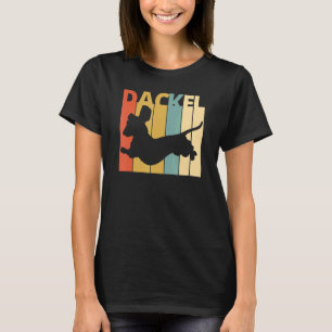 Dackel Dackel Silhouette Retro T-Shirt
