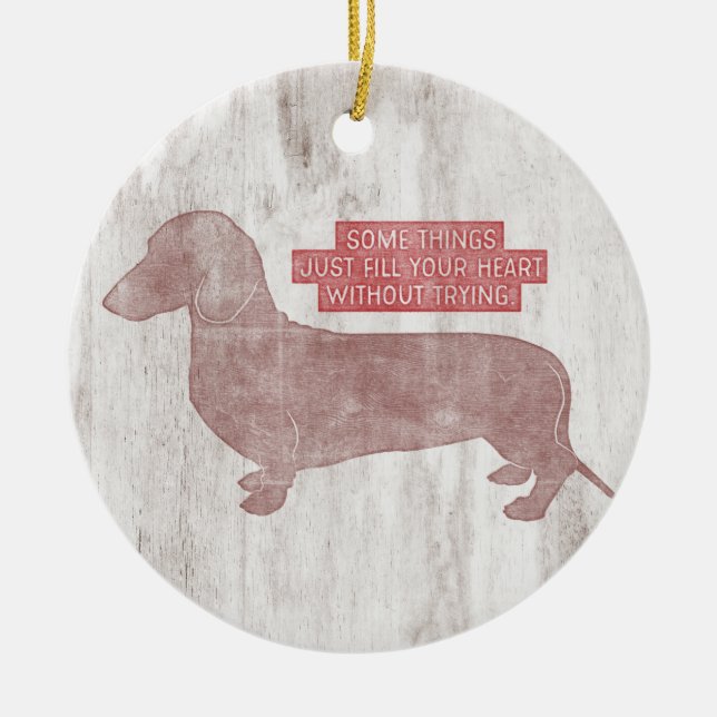 Dackel Dackel Teckel Lover Illustration Zitat Keramik Ornament (Vorne)