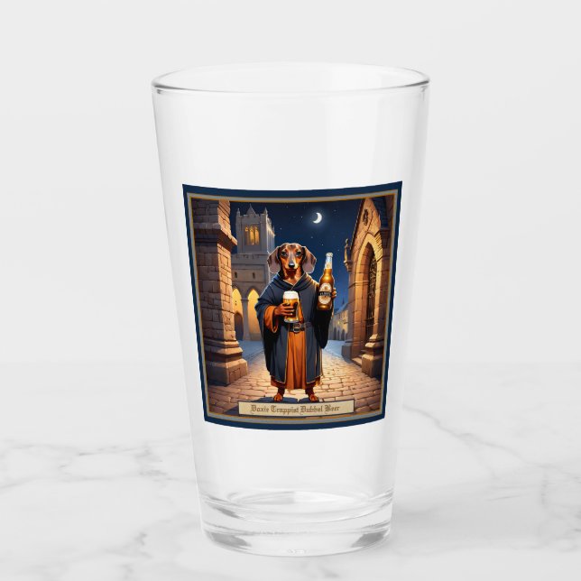 Dackel Dackel Trappist Bierglas Glas (Vorderseite)