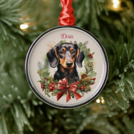 Dackel Dackel Weihnachts-Haustier-Gedächtnisrasse  Ornament Aus Metall