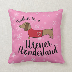 Dackel Dackel Wunderland Weihnachtsbaum Kissen