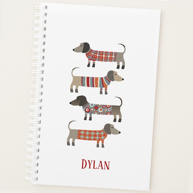Dackel Dackel Wurst Hund Personalisiert Planer (Dachshund Wiener Sausage Dog personalized name planner)