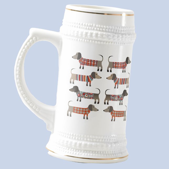 Dackel Dackel Wursthund Bierglas (Dachshund Wiener Sausage Dog fun beer stein)