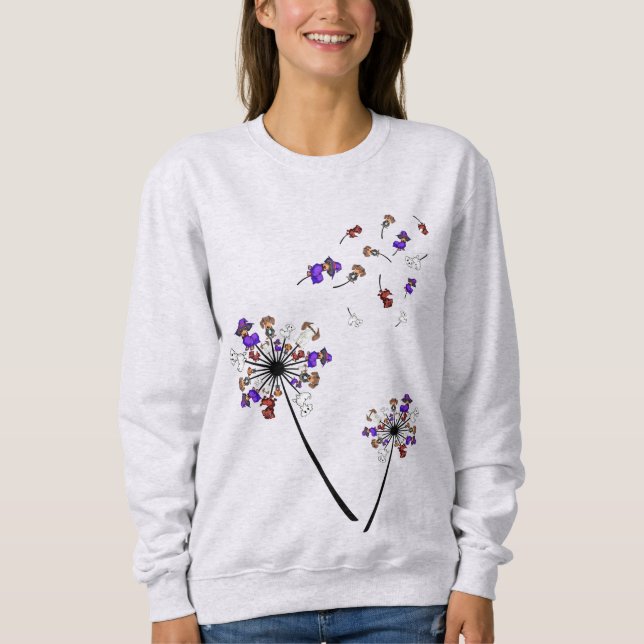 Dackel Dandelion Blume Halloween Kostümideen Sweatshirt (Vorderseite)