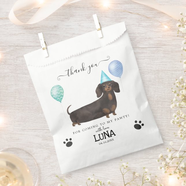 Dackel Danke, dass Sie Hund Leckerei Gastgeschenk  Geschenktütchen (Ausgeschnitten)