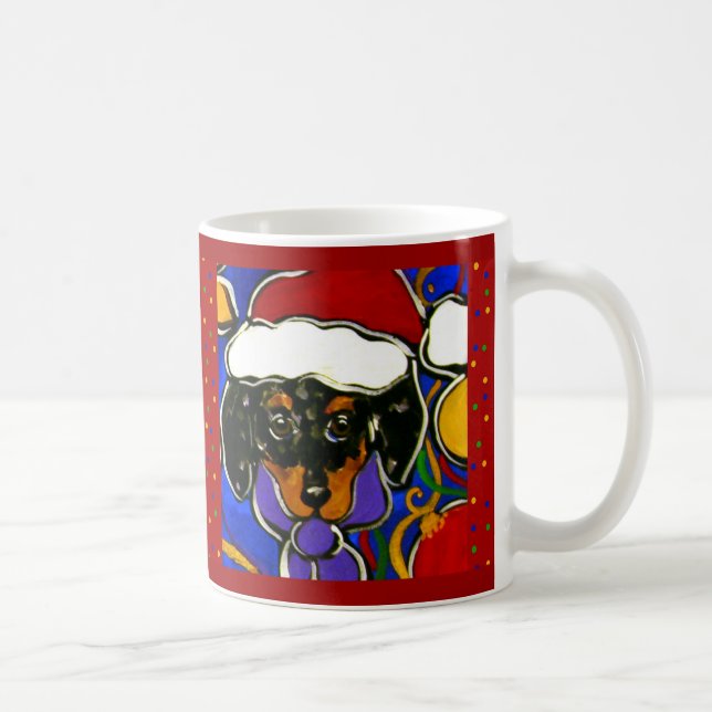 Dackel Dappel Weihnachten Kaffeetasse (Rechts)