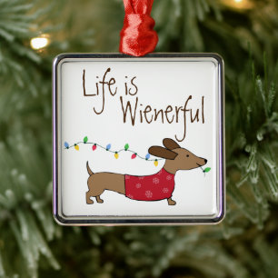 Dackel Das Leben ist ein Wunder Ornament Aus Metall