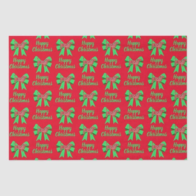Dackel Daxie Christmas Dog & Bow Red Seidenpapier (Vorderseite)