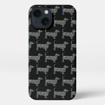 Dackel Daxie Dog Niedliche Silhouette Raster Schwa