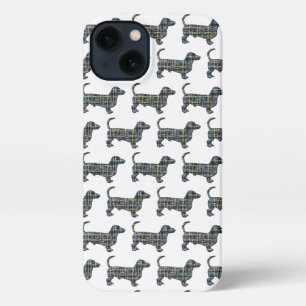 Dackel Daxie Dog Niedliche Silhouette Raster Weiß iPhone Hülle