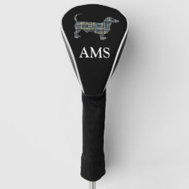 Dackel / Daxie Niedliche Silhouette Y&B Grid Golf Headcover