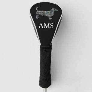 Dackel / Daxie Niedliche Silhouette Y&B Grid Golf Headcover