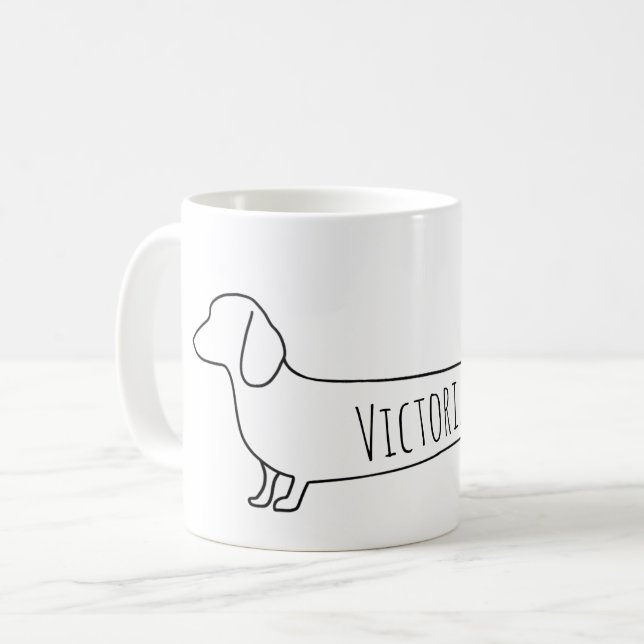 Dackel der Minimalistischen Dackel Kaffeetasse (Vorderseite Links)