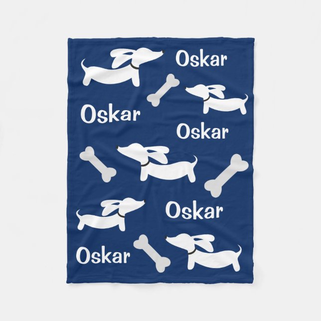 Dackel der Navy Dackel Dog Blanket Fleecedecke (Vorderseite)