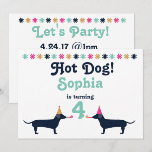 Dackel der niedlichen Dackel Hund zum Geburtstag E Einladung