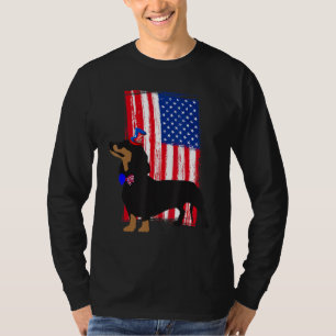 Dackel der niedlichen Dackel Hunde Dackel Flag T-Shirt