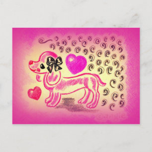 Dackel der niedlichen Liebe Postkarte