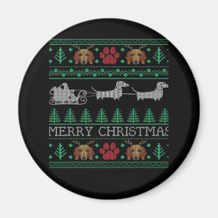 Dackel der Weihnachtsfeier Dackel Ugly Chri Magnet