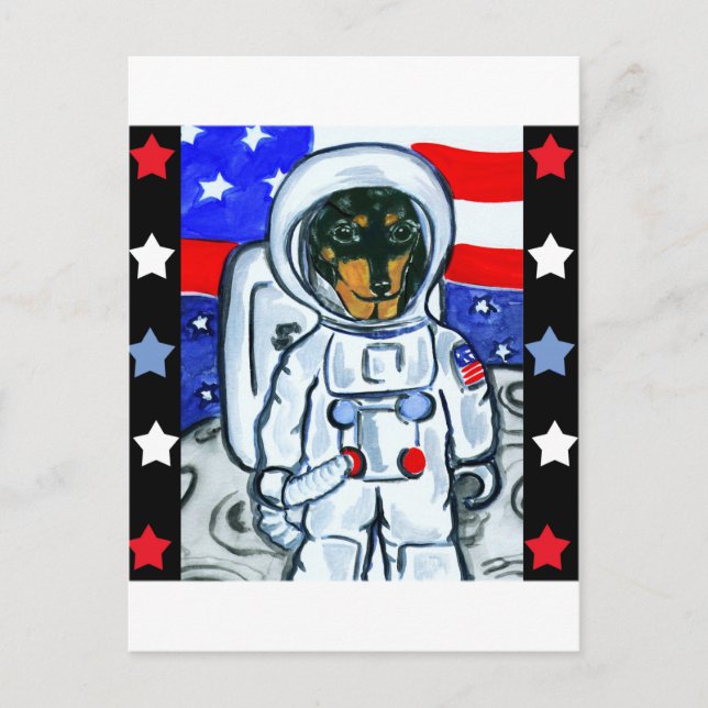Dackel des Astronauten Postkarte (Vorderseite)