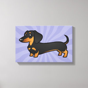 Dackel des Cartoon (glatter Mantel) Leinwanddruck