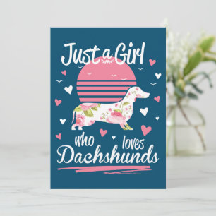 Dackel Design, nur ein Mädchen, das Dackeln Lieben Dankeskarte