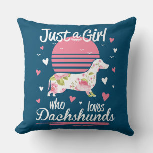 Dackel Design, nur ein Mädchen, das Dackeln Lieben Kissen