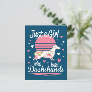 Dackel Design, nur ein Mädchen, das Dackeln Lieben Postkarte