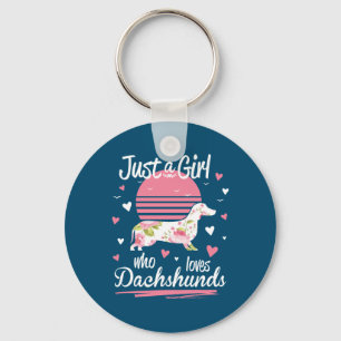 Dackel Design, nur ein Mädchen, das Dackeln Lieben Schlüsselanhänger