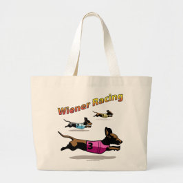 Dackel, die Taschen-Tasche läuft Jumbo Stoffbeutel