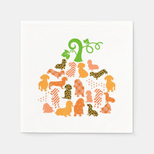 Dackel Die Würstchen Hexe Tarot Dog Pumpkin Hallo Serviette