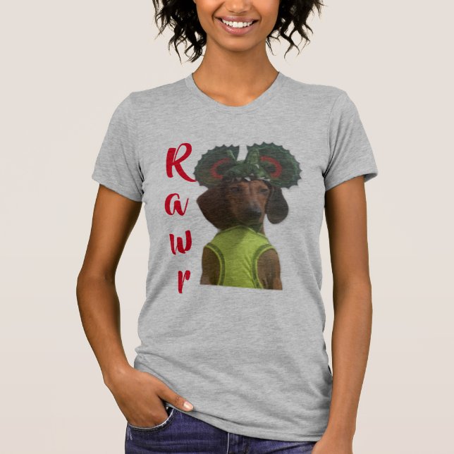 Dackel Dinosaurier T-Shirt (Vorderseite)