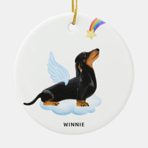 Dackel Dog Angel Personalisiertes Haustier Memoria Keramik Ornament