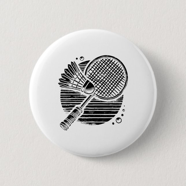 Dackel Dog Badminton Player Shuttle Button (Vorderseite)