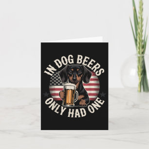 Dackel Dog Beers American Flag Funny Gift Men W Karte