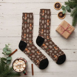 Dackel Dog Braun Retro Custom Socken