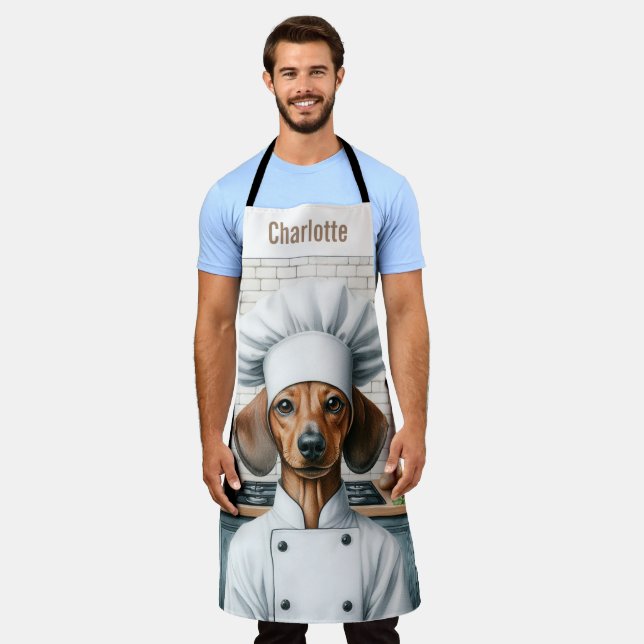 Dackel Dog Cooking Koch Schürze (Getragen)