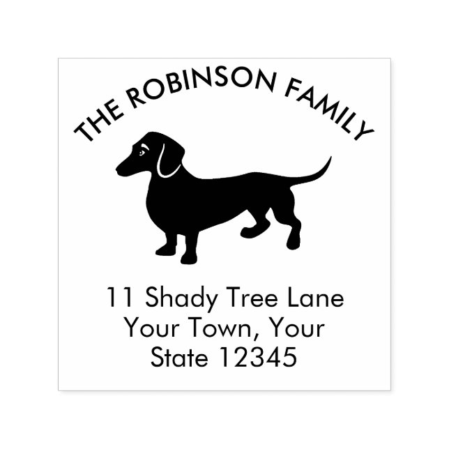 Dackel Dog Family Zuhause-Adresse Permastempel (Design)