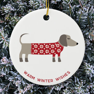 Dackel Dog Fun Keramik Ornament