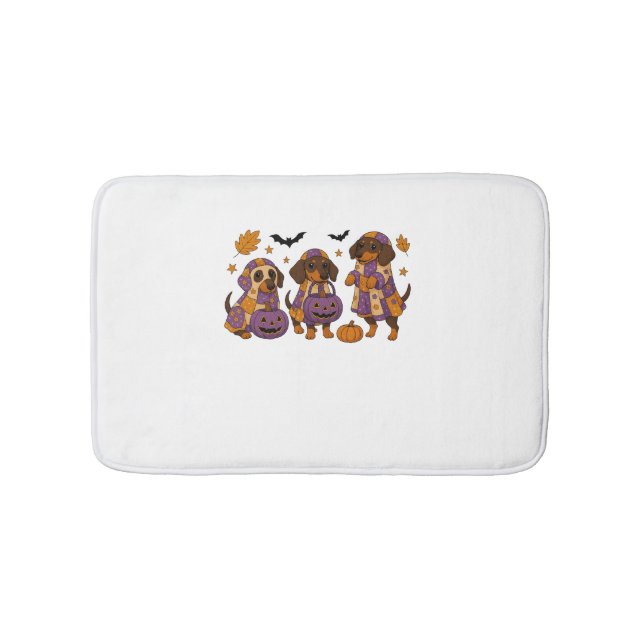 Dackel Dog Ghost Halloween Badematte (Vorderseite)