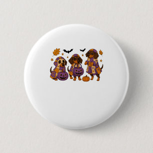 Dackel Dog Ghost Halloween Button