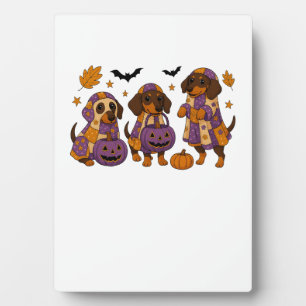 Dackel Dog Ghost Halloween Fotoplatte