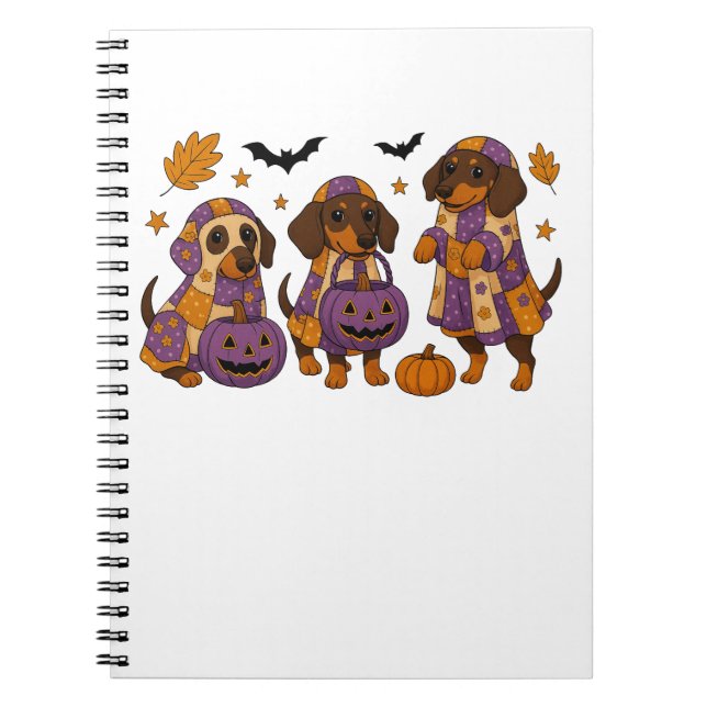 Dackel Dog Ghost Halloween Notizblock (Vorderseite)
