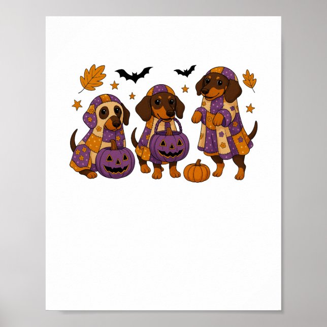 Dackel Dog Ghost Halloween Poster (Vorne)