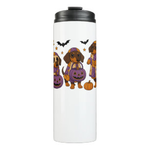 Dackel Dog Ghost Halloween Thermosbecher