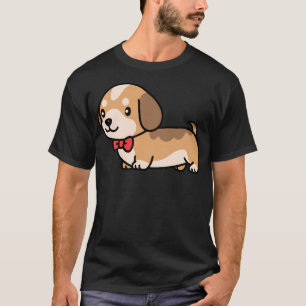 Dackel Dog Kawaii Bow Krawatte Mama Vater Kinder T-Shirt